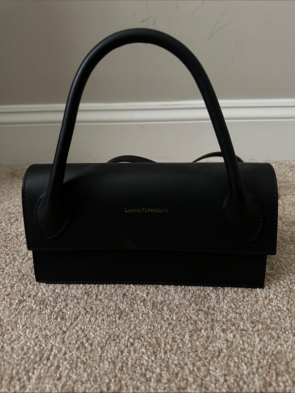 Luana Ferracuti Black Top-Handle Satchel